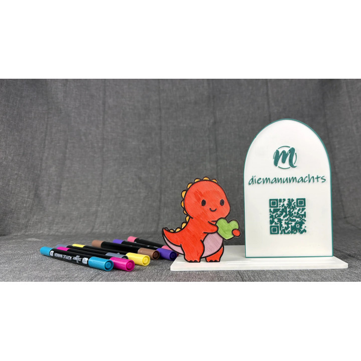 süßer Dino mit Herz rechts