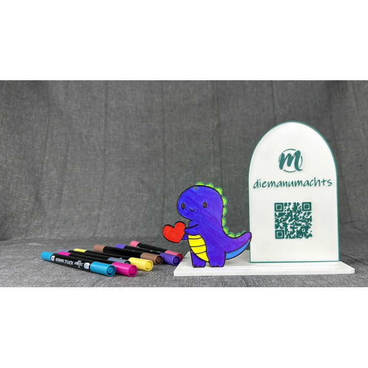 süßer Dino mit Herz links