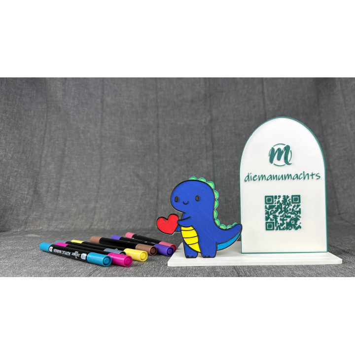 süßer Dino mit Herz links