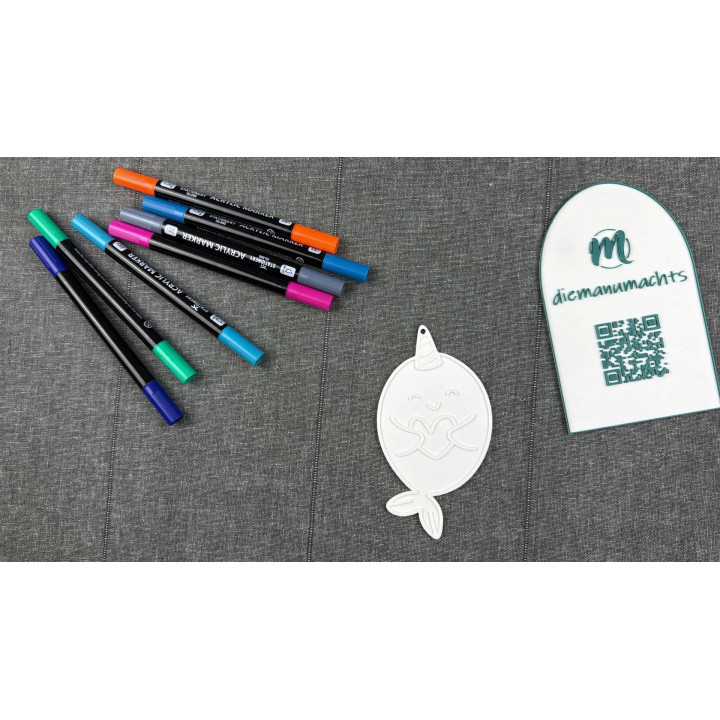  Narwal mit Einhorn mit Aufhängung