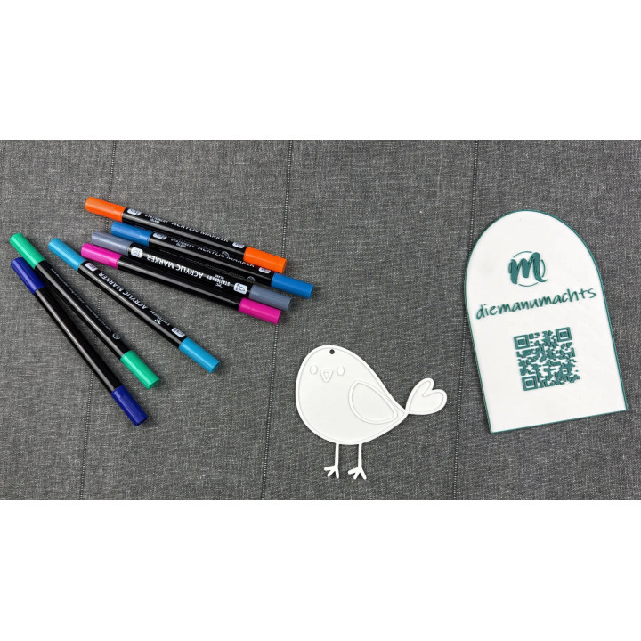  Vogel mit Herzschwanz mit Aufhängung