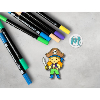 Piratin mit Säbel ausgemalt