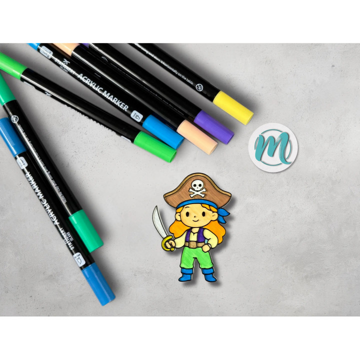 Piratin mit Säbel ausgemalt