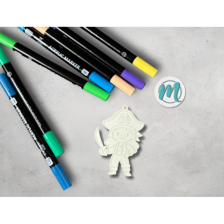 Piratin mit Säbel weiß