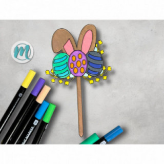 Blumenstecker "Bunny & Eggs" angemalt