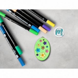 Osterei "Flower-Power" ausgemalt