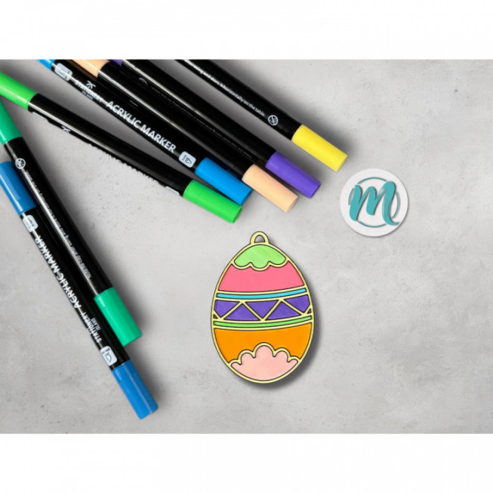 Osterei "Zick-Zack-Geometrie" klein ausgemalt