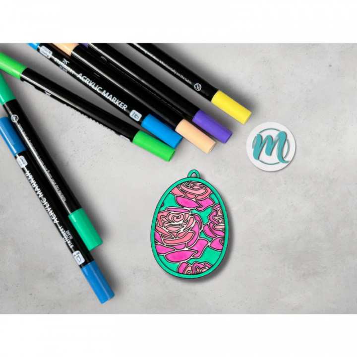 Romantisches Rosenmeer ausgemalt