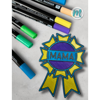 3D-Ausmalbild Mama Orden – Kreatives Muttertagsgeschenk DIY