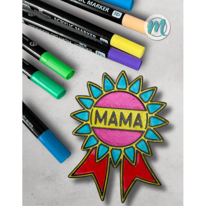 3D-Ausmalbild Mama Orden – Kreatives DIY Geschenk zum Muttertag