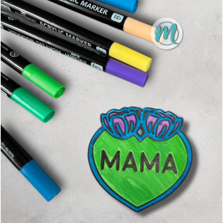 3D-Ausmalbild Herz für Mama – DIY Blumengruß zum Bemalen